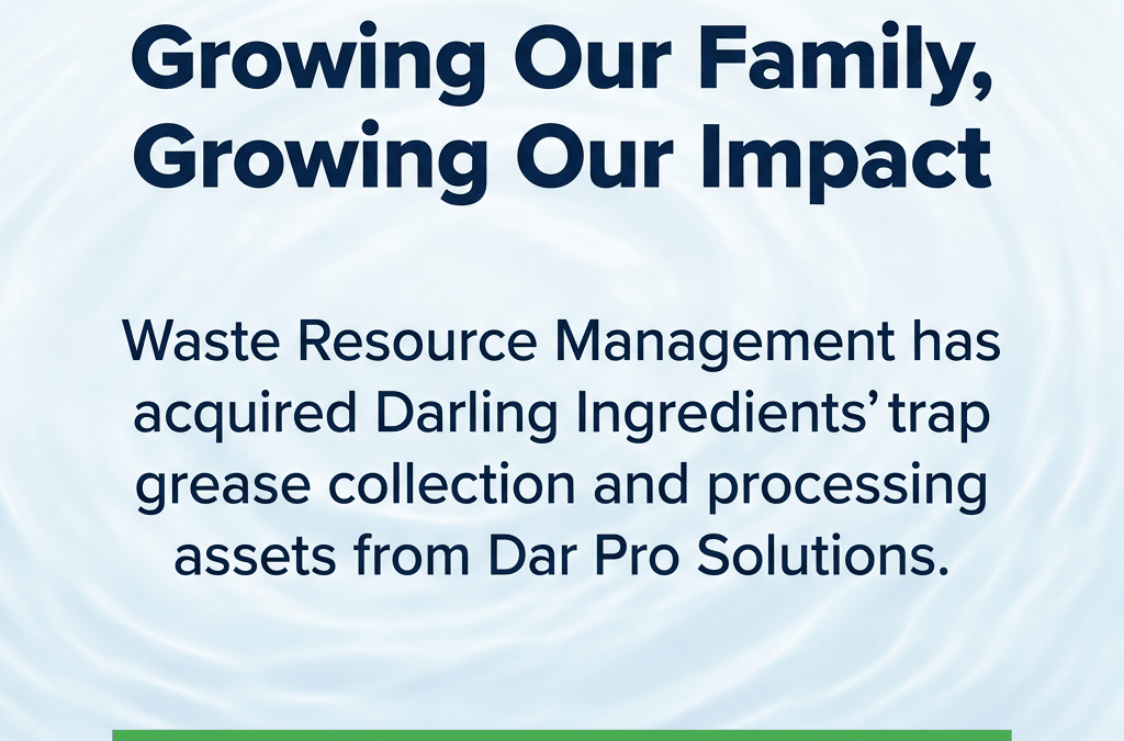 WRM officially closed on Dar Pro’s Trap Grease Collection Assets